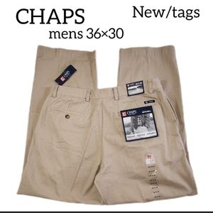 CHAPS EST.1978  MENS PANTS SIZE 36×30 KHAKI COLOR NEW WITH TAGS
